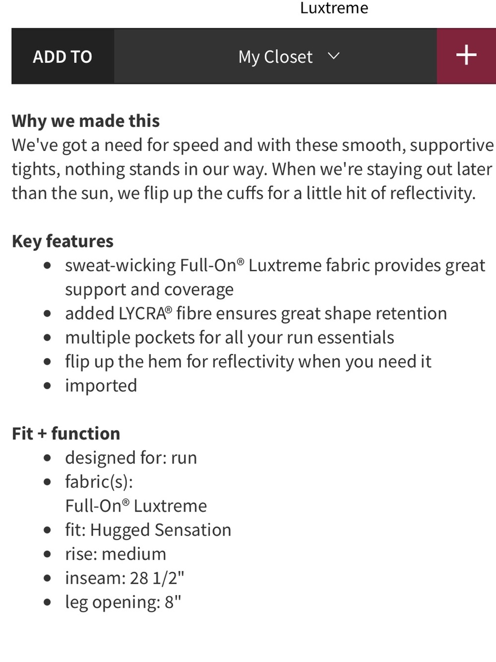 Lululemon Speed Tights - Picture 3 of 6